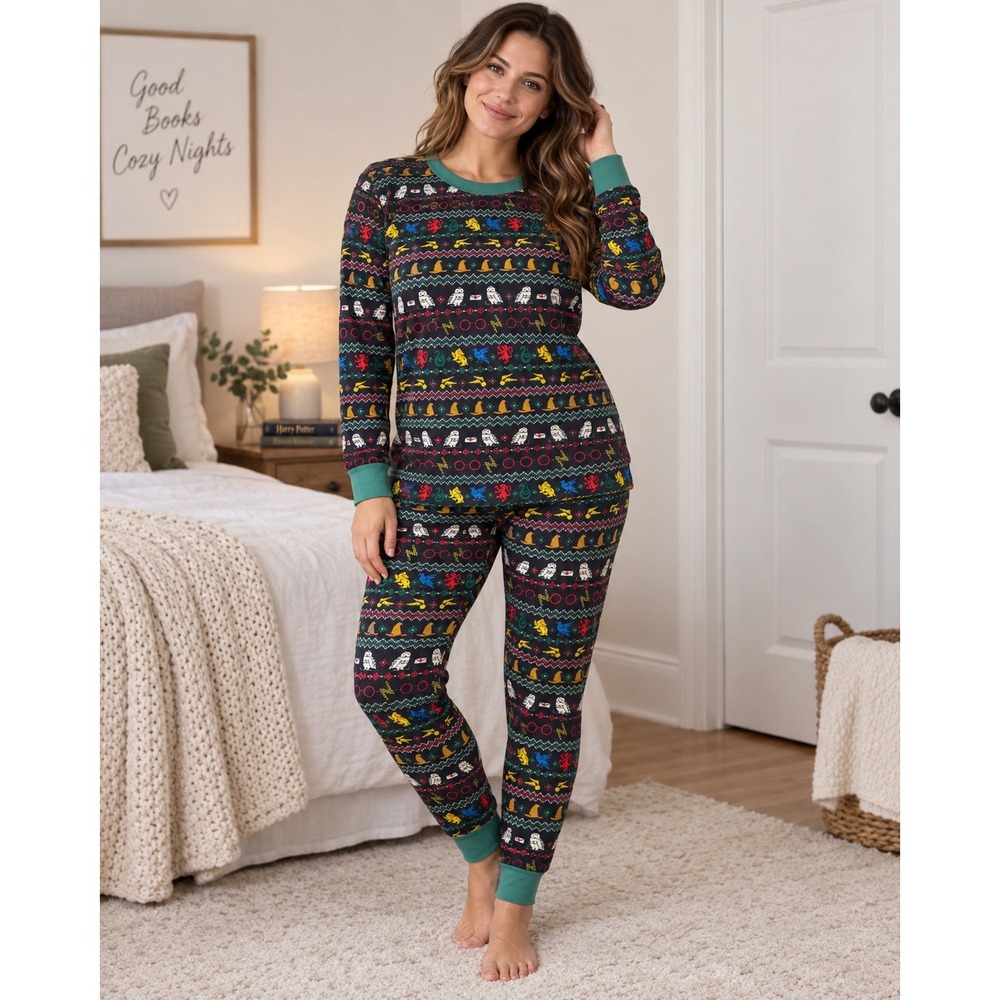 Hanna Andersson Large Pajama Set Harry Potter Fair Isle Organic Cotton Sleepwear
